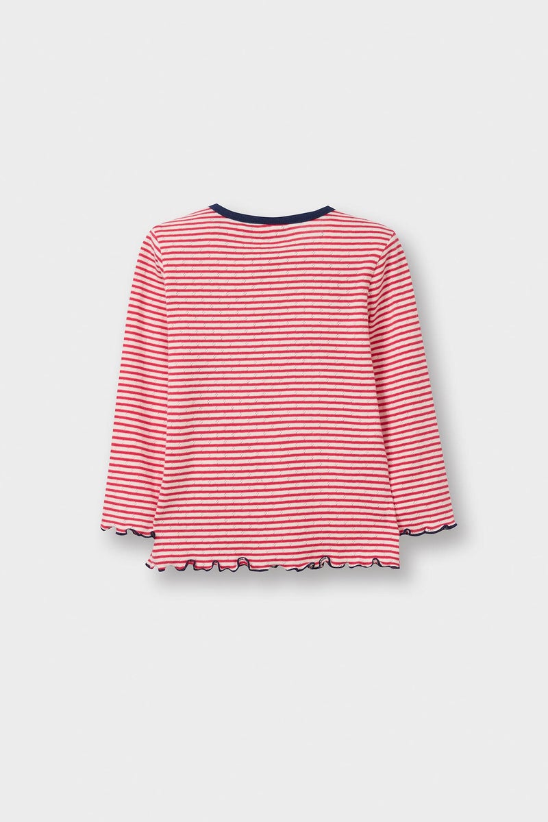 DeFacto Pink BabyGirl Baby Girl Crew Neck Striped Long Sleeve T-Shirt Casual - Image 5
